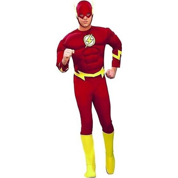 The Flash Complete Mens XL Muscle Chest Halloween Costume From Rubies - Picture 1 of 8